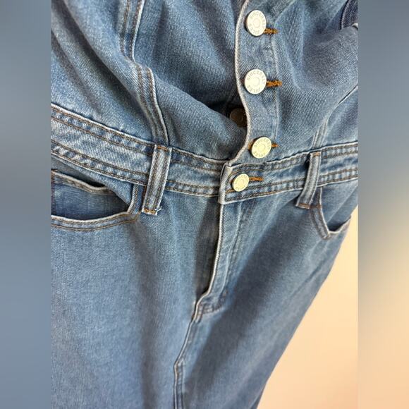 Sincerely Jules Dress Denim Tube Top Midi Dress - Picture 5 of 6